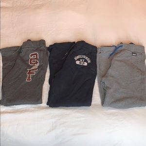 3 pairs of boys Abercrombie sweatpants (small)